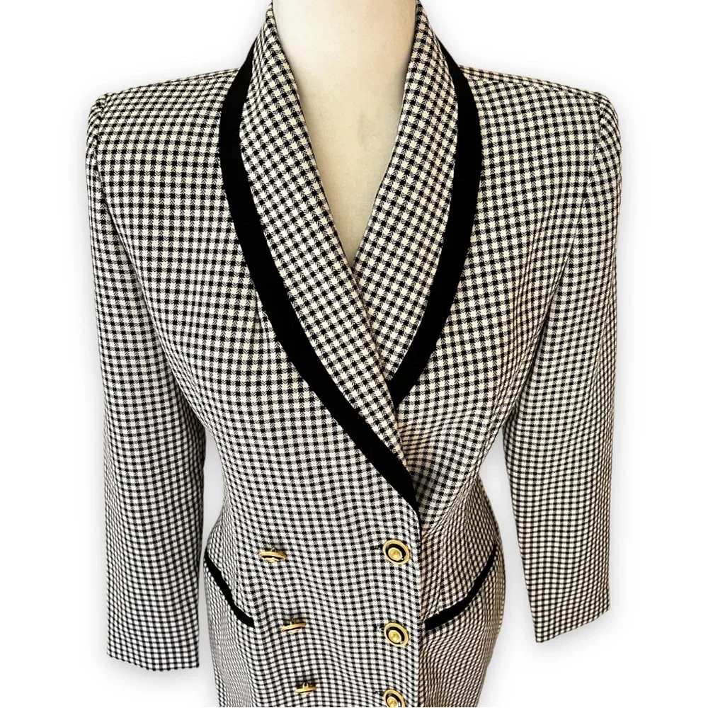 Vintage Plaid Gold Button Detail Double Breasted Flight
Stewardess Dress Size 4_2